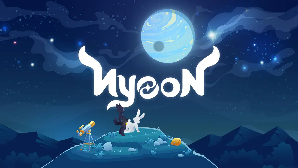 An illustration that evokes the art direction and the graphical elements of Nyoon.
